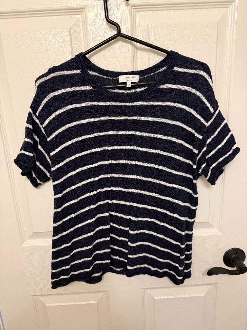 J. Society Navy and White Striped Shirt